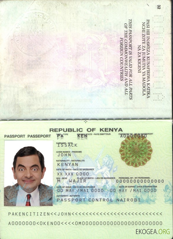 Passeport kenyan template